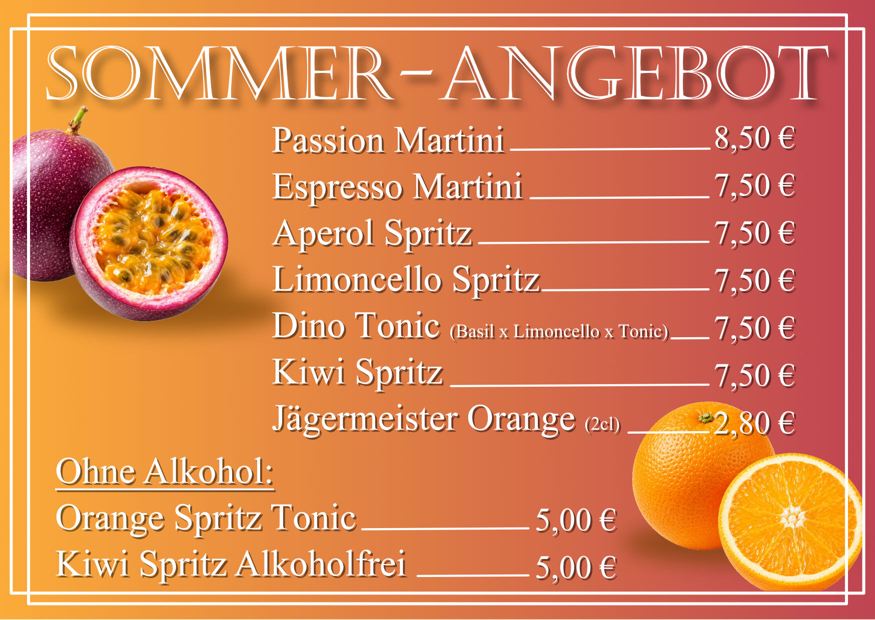 Sommerangebot Druckerkneipe
